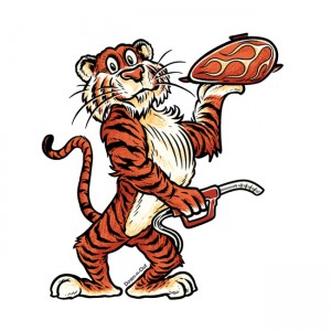 Down-N-Out Sticker - Tiger...