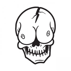 Down-N-Out Sticker - Skull...