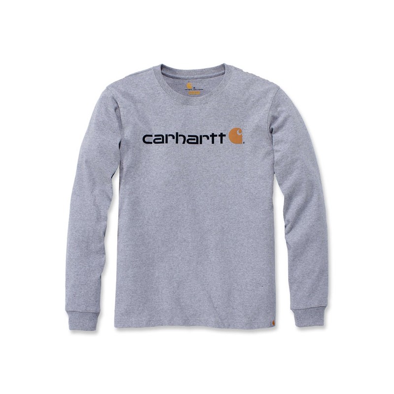 Core Carhartt Logo Langarmshirt - Grau